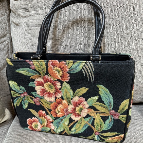 NWOT  ISABELLE FIORE CHEETAH &  Floral Bag Purse - Picture 2 of 3